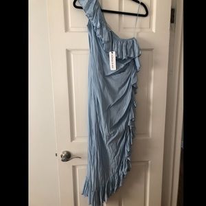 Ruffle blue dress